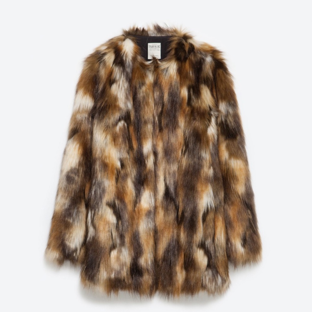 Zara Multicolor Faux Fur Jacket